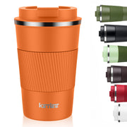 KETIEE Travel Coffee Mug Spill Proof 12oz, Insulated Reusable Coffee Cups with Seal Lid, Vacuum Stainless Steel Travel Mug to Go Car Tumbler for Hot/Ice Drinks (Grey)