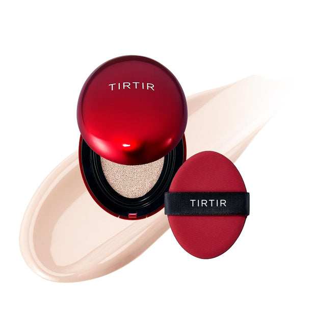 TIRTIR Mask Fit Red Cushion Foundation | Full coverage, Weightless, Skin fit, Satin Glow Finish, Korean Makeup, beauty, Tattoo cover up, Buildable (#29N Natural Beige, 0.63 Fl Oz)
