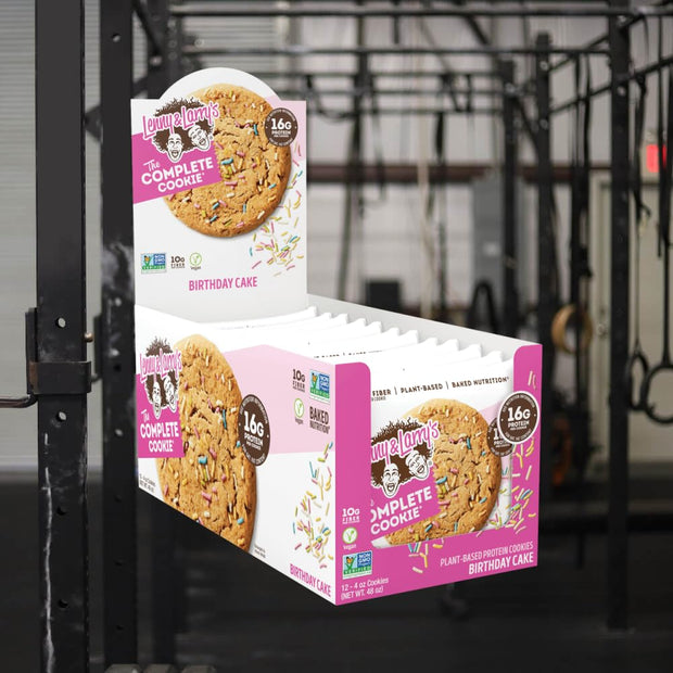Lenny & Larryâ€™s - The Complete Cookie - Birthday Cake - 16g of Protein, 0g Trans Fat, No Soy, No Dairy, No Egg, 4 Oz (Pack of 12)