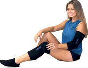 Two Pack - Cold Therapy Compression Ice Sleeve, Knee Ice Pack Wrap for Injuries, Elbow, Quad & Hamstring Relief, Flexible & Reusable Cold Wrap Recovery for Meniscus, ACL, MCL, Ice & Heat Therapy