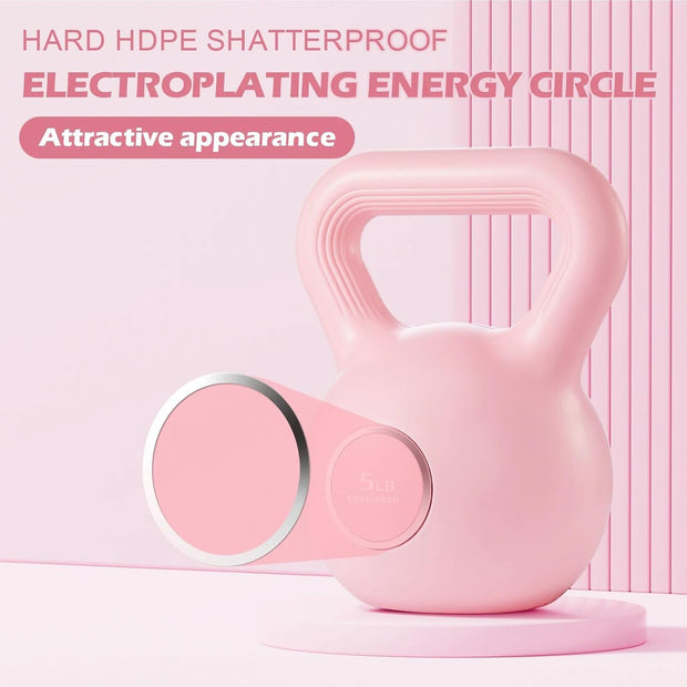 KHTO Kettlebells Fitness Exercise-Pink Strength Training Kettlebell Sets,Dumbbell Weights for Home Gym Equipment