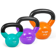 Yes4All Kettlebell Set Vinyl Coated Weights Combo for Full Body Workout Equipment Push up, Grip Strength Training, Dumbbell Weights Exercises