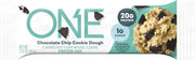 ONE Protein Bars, Chocolate Chip Cookie Dough, Gluten Free with 20g Protein and 1g Sugar, Pantry Staples, 2.12 oz (12 Count)