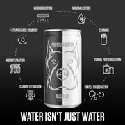 NDO H2O Premium Purified Water Case - 24 Pack (8.4 fl oz, Sparkling) | Reverse Osmosis Canned Water | Tested for Over 400 Impurities | Purified, Carbonated & Balanced | Alkaline & Minerals