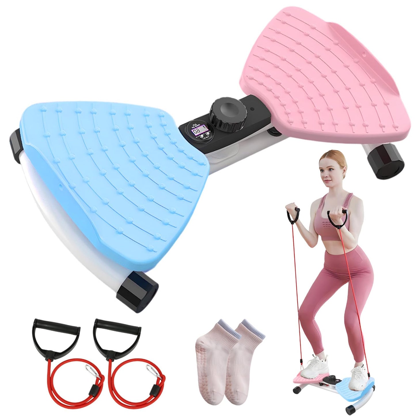 Waist Twisting Machine, Ab Twister Board for Exercise, Noiseless Exercise Waist Twister for Home Gym Equipment, 330 lbs Capacity | Track Time, Reps, Calories with Digital Display