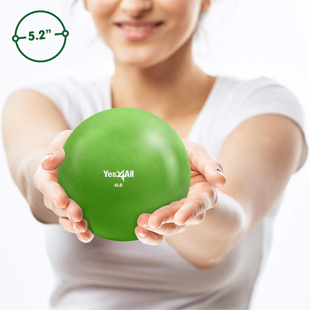 Yes4All Weighted Toning Balls for Exercise, Soft Medicine Balls for Exercise, Pilates, Yoga, Balance, Flexibility, 2-10lbs