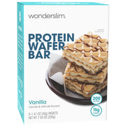 WonderSlim Protein Wafer Snack Bar, Variety Pack, 15g Protein, 5 Flavors, 0mg Cholesterol (5ct)