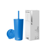 Simple Modern Insulated Tumbler with Lid and Straw | Iced Coffee Cup Reusable Stainless Steel Water Bottle Travel Mug | Gifts for Women Men Her Him | Classic Collection | 24oz | Midnight Black