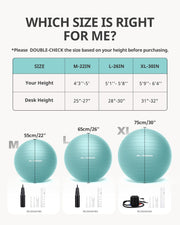 Trideer Yoga Ball – Anti-Burst Exercise Ball for Pregnancy, Office, Birthing, Stretching & Core Workout – Home Gym & Therapy