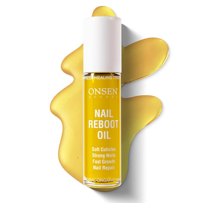Onsen Secret Nail & Cuticle Repair Oil (10ml) - Dry Oil Formula - Japanese Tsubaki, Tea Tree & Jojoba - Strengthens Nails, Repairs Cuticles, Hydrates Skin & Hair - Natural & Vegan