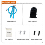 Speed Jump Rope - 360° Swivel Ball Bearing - Adjustable steel coated rope-Aluminum Anti Skipping Handle -Fitness Training Boxing Sports Exercises -Suitable for Kids and Adults