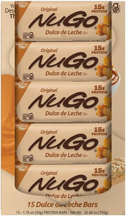 NuGo Protein Bar, Dulce De Leche, 15g Protein, Gluten Free, 15 Count