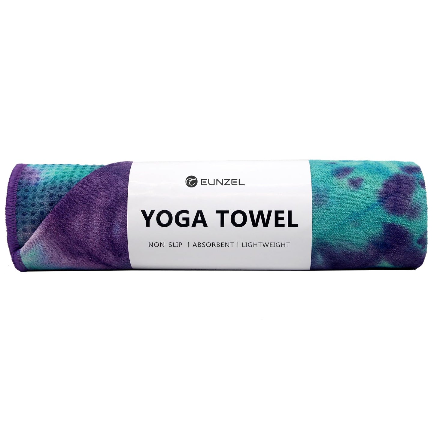 Eunzel Hot Yoga Towel - Microfiber Non Slip Yoga Mat Towel with Grip Dot Sweat Absorbent Towel for Hot Yoga, Pilates and Fitness 72" x 24", Dark Cyan/Orange