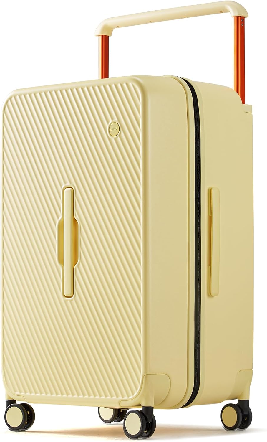 mixi 26 Inch Large Checked Luggage Suitcase with Spinner Wheels Upgrade Wide Handle PC Hard Shell Rolling Travel Suitcase with TSA Lock, Lark Yellow