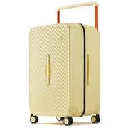 mixi 26 Inch Large Checked Luggage Suitcase with Spinner Wheels Upgrade Wide Handle PC Hard Shell Rolling Travel Suitcase with TSA Lock, Smoke White