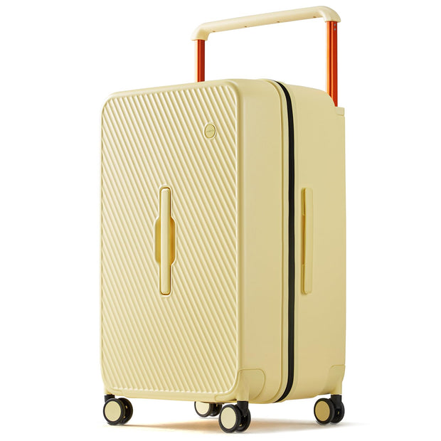 mixi 26 Inch Large Checked Luggage Suitcase with Spinner Wheels Upgrade Wide Handle PC Hard Shell Rolling Travel Suitcase with TSA Lock, Smoke White