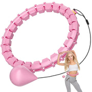 Plus Size Silent Weighted Hula Infinity Fitness Detachable Hoops 65-Inch 32 Knot, Smart Noiseless Infinity Hula for Women, 2-in-1 Waist and Abdominal Home Workout Equipment