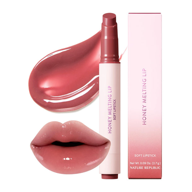 Nature Republic HONEY MELTING LIP PLUMPING (11 PINK) SOFT LIP STICK Tint & Plump Hydrating Gloss, Moisturizing balms, Volumizing formula & Sheer tint, Glowy Finish, korean make up