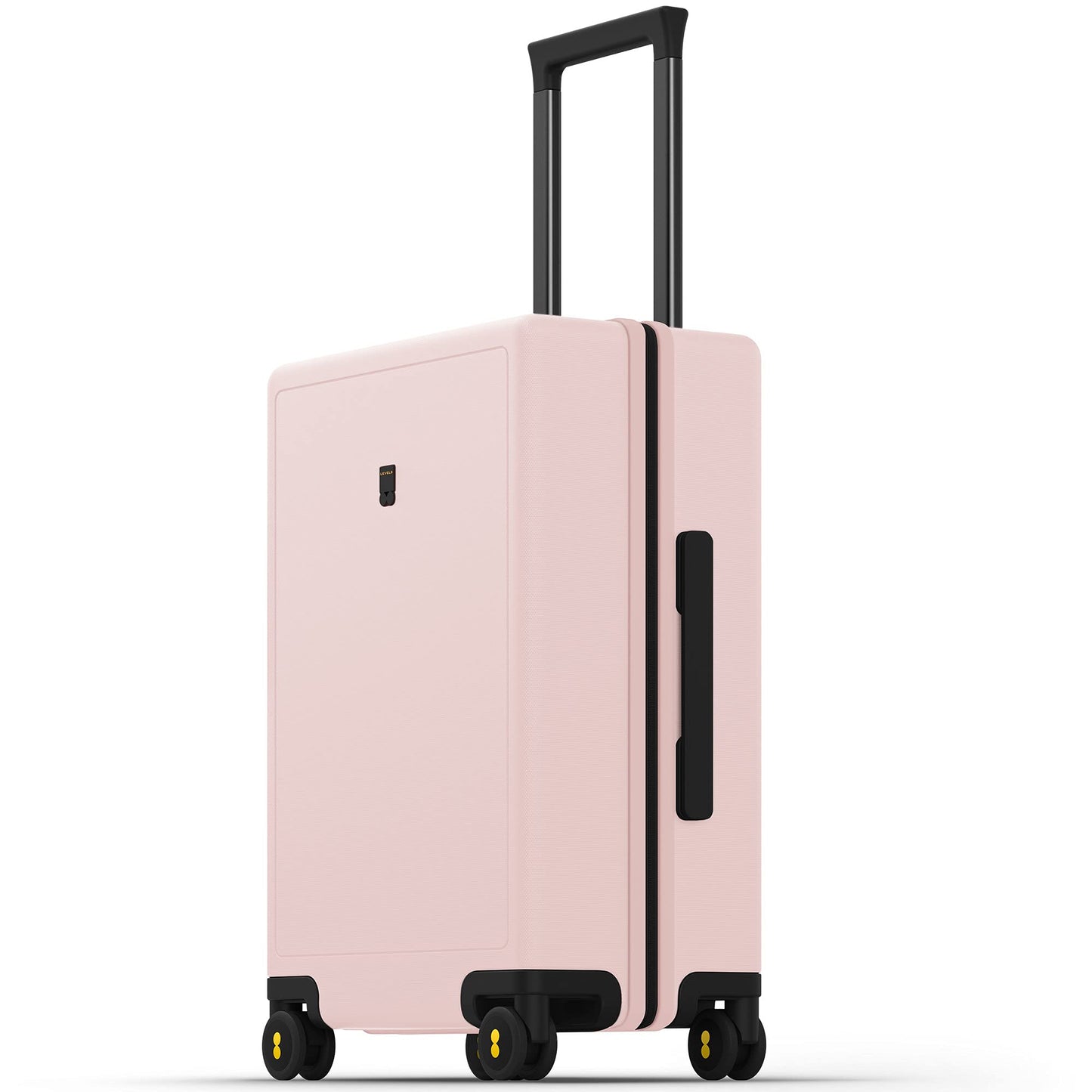 LEVEL8 Trunk Luggages, Large Suitcase 28 Inch Luggage with Spinner Wheels, Luminous Textured Checked Lightweight Hard Shell with Tsa Lock, Black