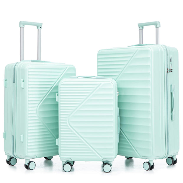 Merax 3 Piece ABS Hardshell Luggage Sets Spinner Wheel Suitcase TSA Lock Suit Case, Rosybrown, 20/24/28 Inch