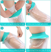 Waterproof Leg Cast Cover for Showering, Reusable Shower Sleeve for Lower Leg After Surgery, Watertight Non-Slip Adult Fracture Protector Bag, Water Proof Medical Covers for Calf/Ankle/Wound/Bandages