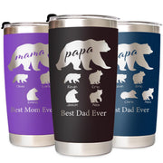 Personalized Tumbler with Engraved Name - Personalized Fathers Day Cup Gifts - Custom Stainless Steel 20 Oz Coffee Tumbler with Lid - Custom Birthday Gifts for Dad Husband