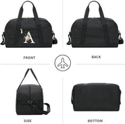 Small Gym Bag for Women Letter Style Small Duffle Bag for Travel Sport Carry on Bag-Black(Letter A)