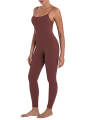 Sunzel Workout Jumpsuits for Women Adjustable Spaghetti Strap Leggings Bodysuit Square Neck Sleeveless One Piece Yoga Unitard