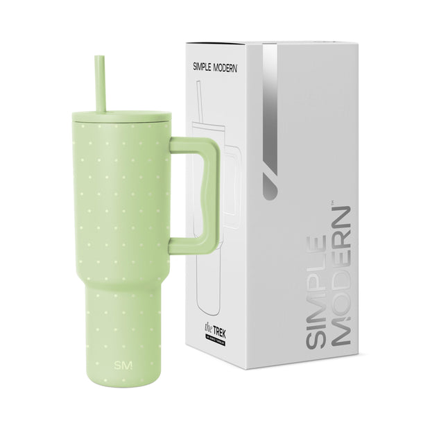 Simple Modern 40 oz Trek Tumbler with Handle and Straw Lid | Cup Holder Friendly Insulated Stainless Steel Travel Mug | Blue Dune