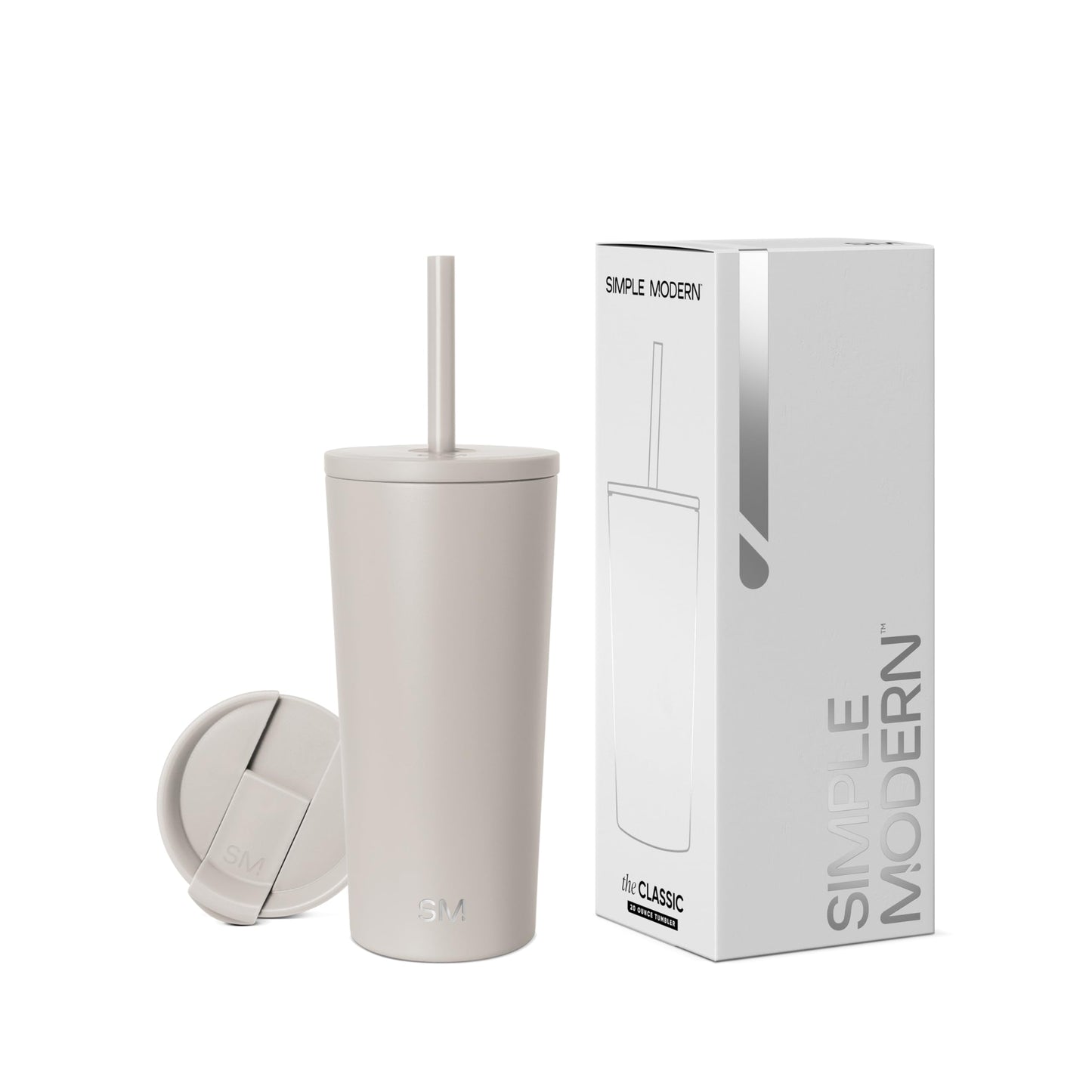 Simple Modern Insulated Tumbler with Lid and Straw | Iced Coffee Cup Reusable Stainless Steel Water Bottle Travel Mug | Gifts for Women Men Her Him | Classic Collection | 24oz | Midnight Black