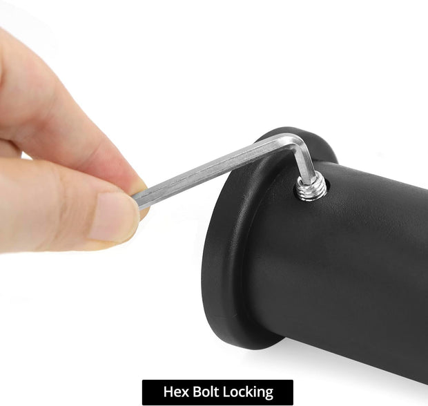 QWORK Adapter Sleeve (2 Pairs) – Convert 1" Standard to 2" Weight Plate Posts – 8" Length, 600lbs Capacity, Removable End Caps, Hex Bolt Locking, Includes Allen Keys