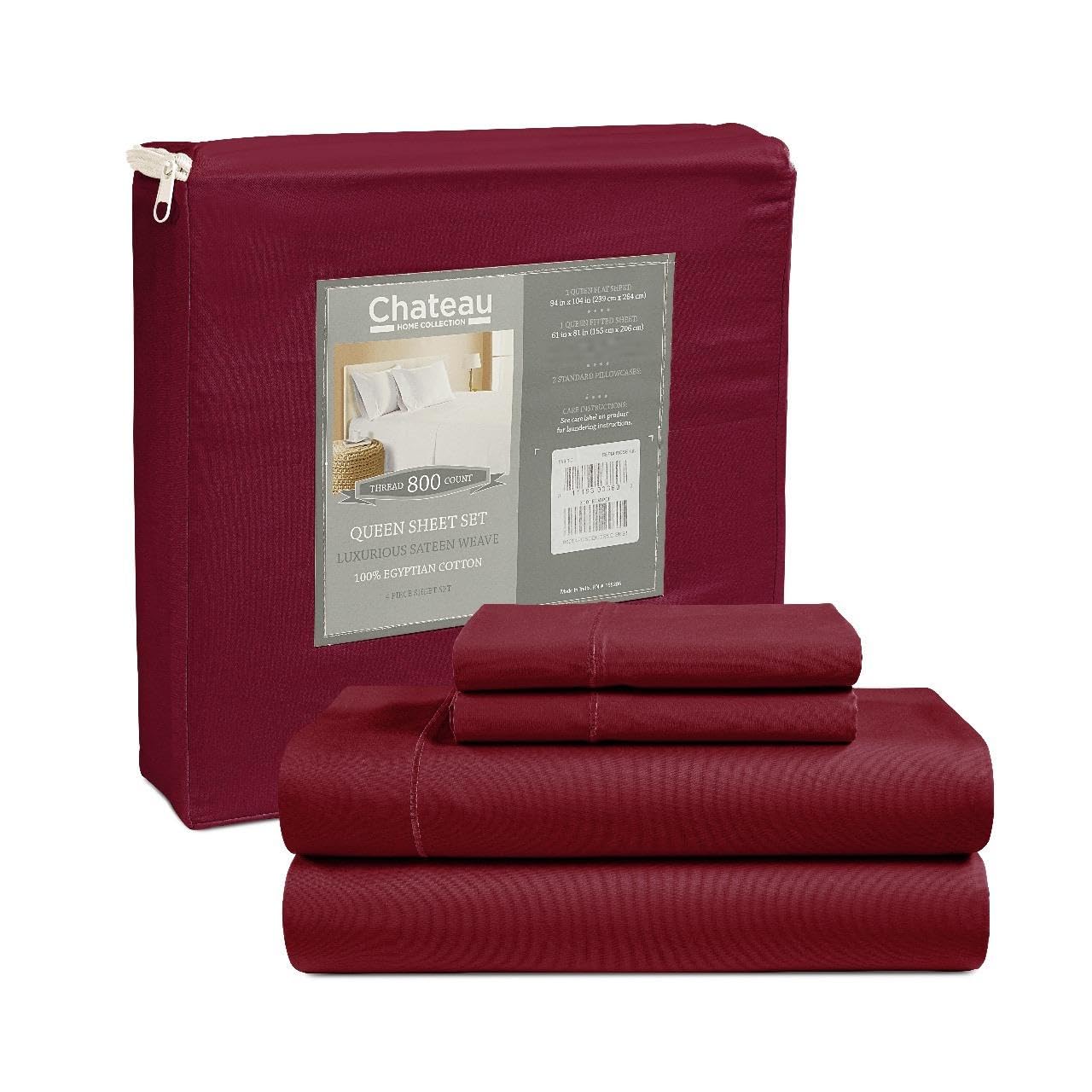 100% Egyptian Cotton Sheets King Size Sheets Set with Fully Elasticated Fitted Sheet & Pillowcase sets, 800 TC Hotel Collection Deep Pocket King Sheet Set, No Pill Soft Breathable Luxury White Bedding