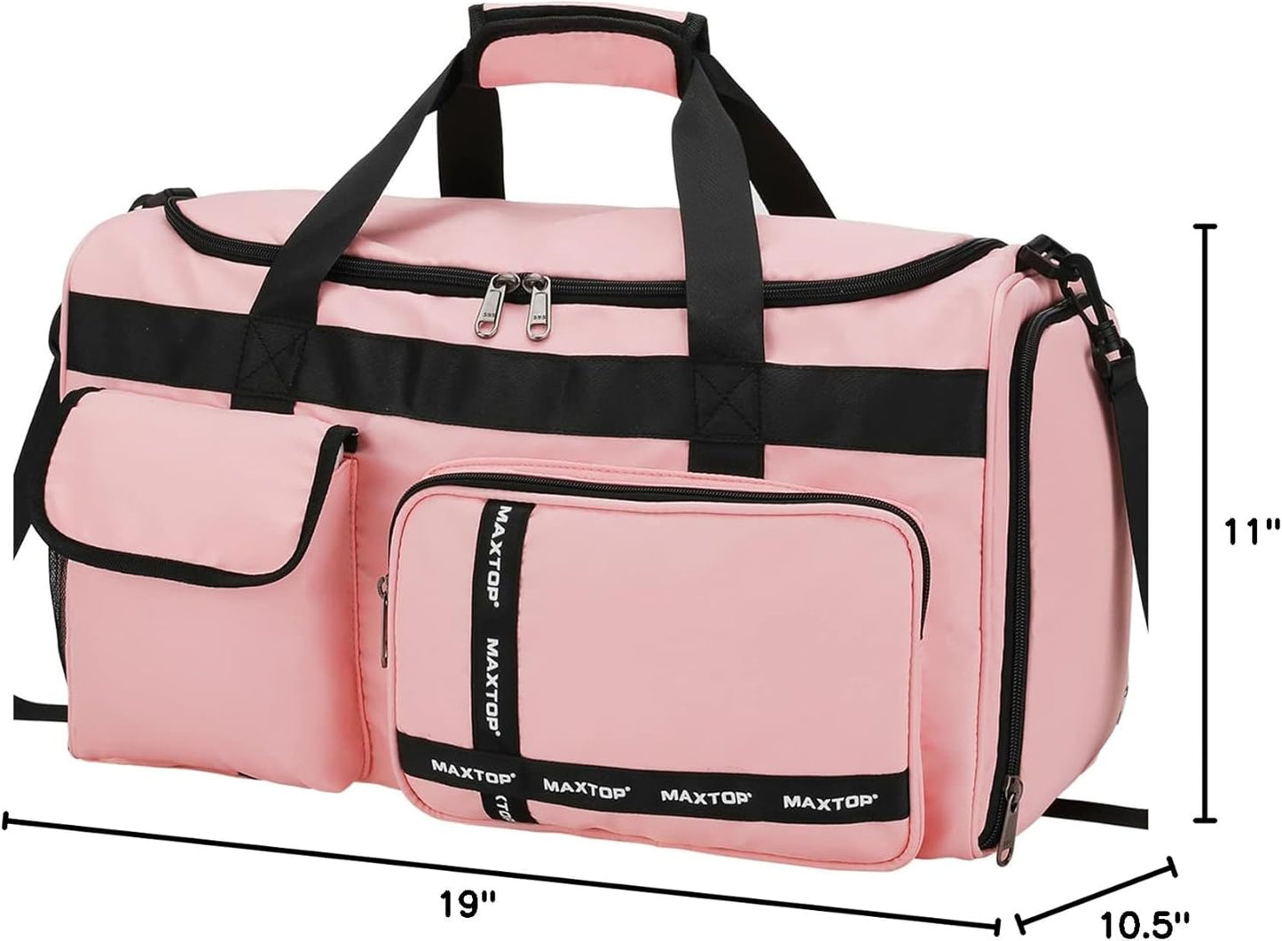 MAXTOP Gym Bag for Women Men Travel Duffle Bag Large Capacity Carry On Weekender Overnight Bag With Shoe Compartment Gym Tote Dry Wet Separation Duffel Bag for Travel