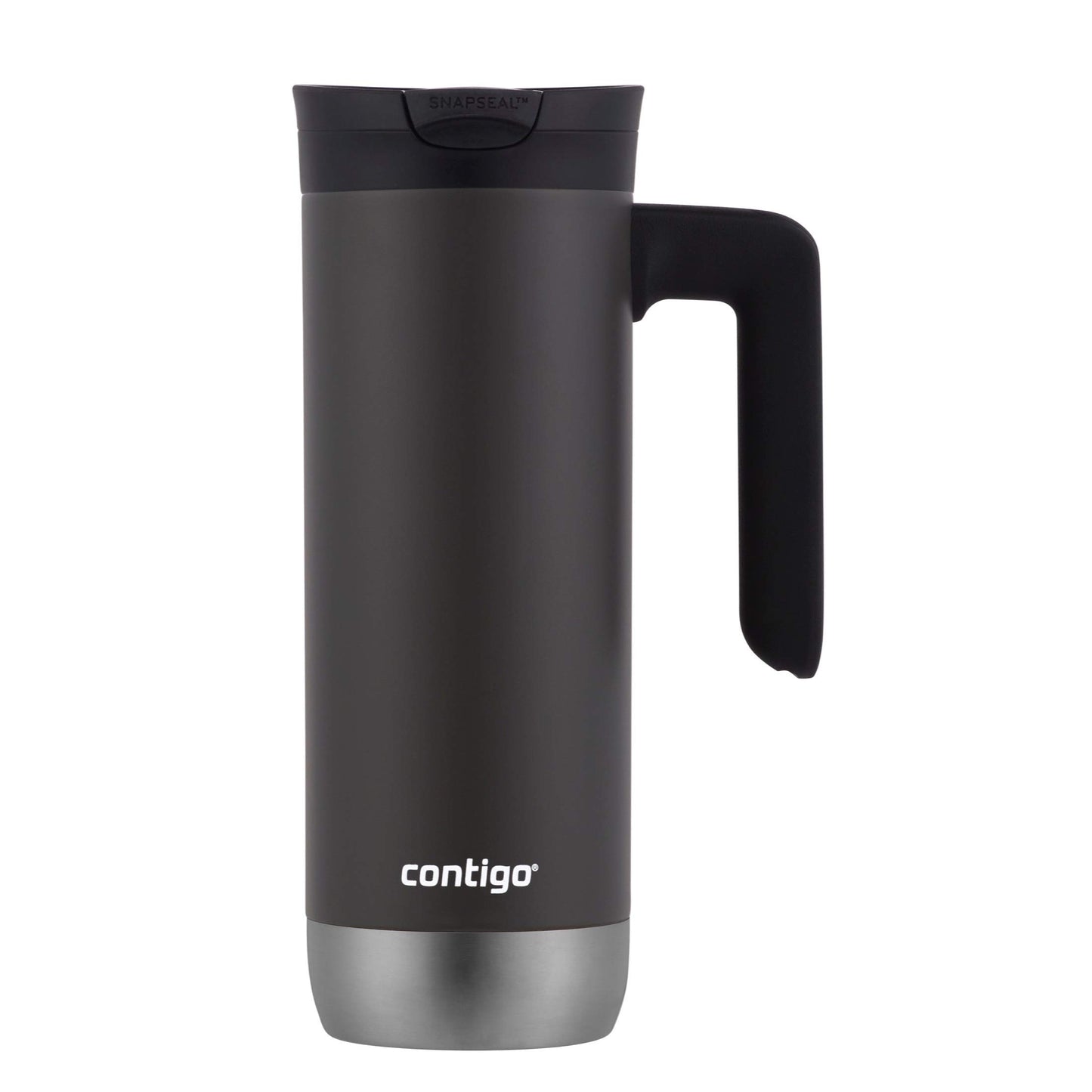 Contigo Superior 2.0 Stainless Steel Travel Mug with Handle Leak-Proof Lid Double-Wall Insulation for Hot & Cold Beverages 20oz Dark Ice Ideal for Commuting and Travel