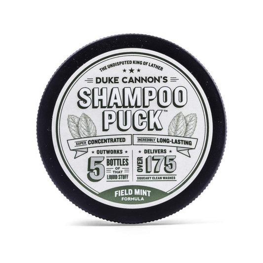 Duke Cannon Men's Shampoo Puck, Field Mint - Big Lather, Eucalyptus Peppermint Fragrance, Argan Oil & Oat Kernel Protein, 4.5 oz.