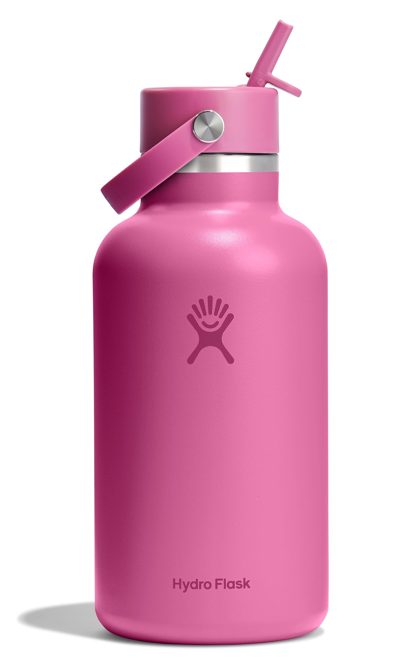 Hydro Flask 32 Oz Wide Flex Straw Cap Bottle - Insulated Stainless Steel - Wide Straw Lid, Non Spill, Leakproof in Jelly Pink