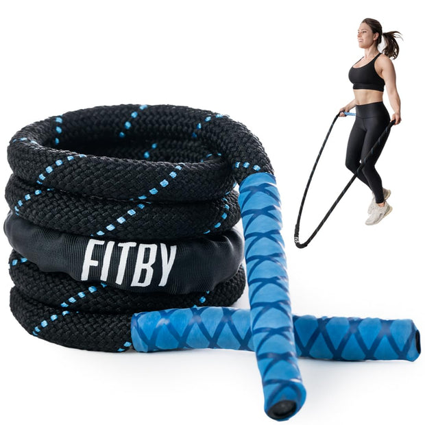 Weighted Jump Rope - 2.9lbs, 9.9 Feet Long Jump Ropes for Fitness, Home Workout Rope, Skipping Rope for Exercise, Total Body Workout Equipment, Durable Jumping Rope by Fitby
