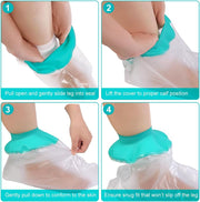 Waterproof Leg Cast Cover for Showering, Reusable Shower Sleeve for Lower Leg After Surgery, Watertight Non-Slip Adult Fracture Protector Bag, Water Proof Medical Covers for Calf/Ankle/Wound/Bandages