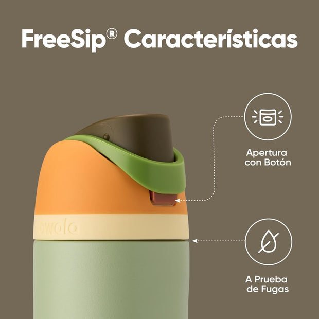 Owala FreeSip Insulated Stainless Steel Water Bottle with Straw, BPA-Free Sports Water Bottle, Great for Travel, 24 Oz, Camo Cool