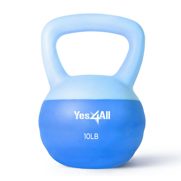 Yes4All Soft Kettlebell, PVC Kettlebells Exercise Weights & Color-Coded Strength Training Kettlebells with 4 Options (5,10,15,20lb), Gentle Hand Weights for Women at Home