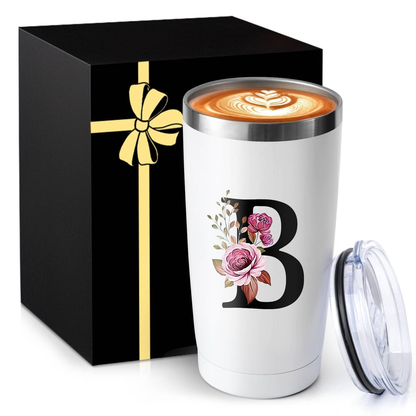 20 Oz Insulated Coffee Cup with Lid Car Tumbler Travel Mug Women Wife Husband Happy Birthday Wedding Romantic Gift Best Cool Day Personalized Unique Special Cute Custom Christmas Xmas Valentines Ideal