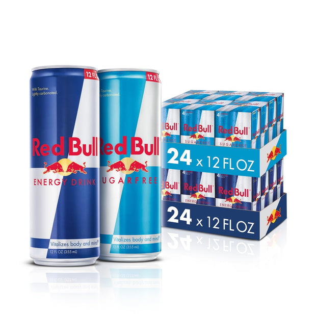 Red Bull Energy Drink (8.4 Fl Oz, 24 Cans) and Red Bull Sugar Free Energy Drink (8.4 Fl Oz, 24 Cans)