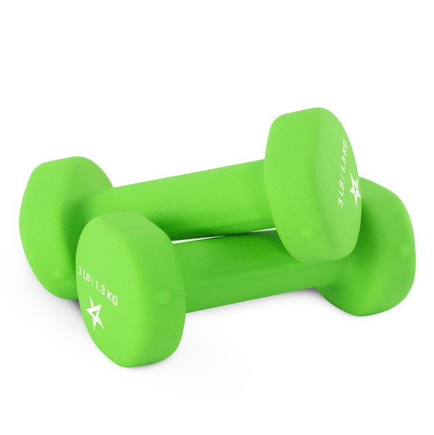 Yes4All Neoprene Coated Dumbbell Hand Weight Sets of 2 - Multiple Weight Options with 15 Colors, Anti-roll, Anti-Slip, Hexagon Shape