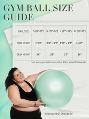 Yoga Ball for Exercise, Pilates Set, 4 Sizes Fitness Ball for Workout, Birthing, Pregnancy, Physical Therapy- Pump Included