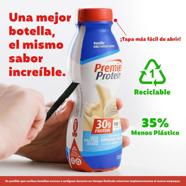 Premier Protein Shake, Vanilla, 30g Protein, 1g Sugar, 24 Vitamins & Minerals, Nutrients to Support Immune Health 11.5 fl oz, 12 Pack