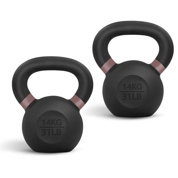 Yes4All Powder Coated Cast Iron Kettlebell Strength Training Kettlebells Weight Set for Full Body Workout, Home Gym