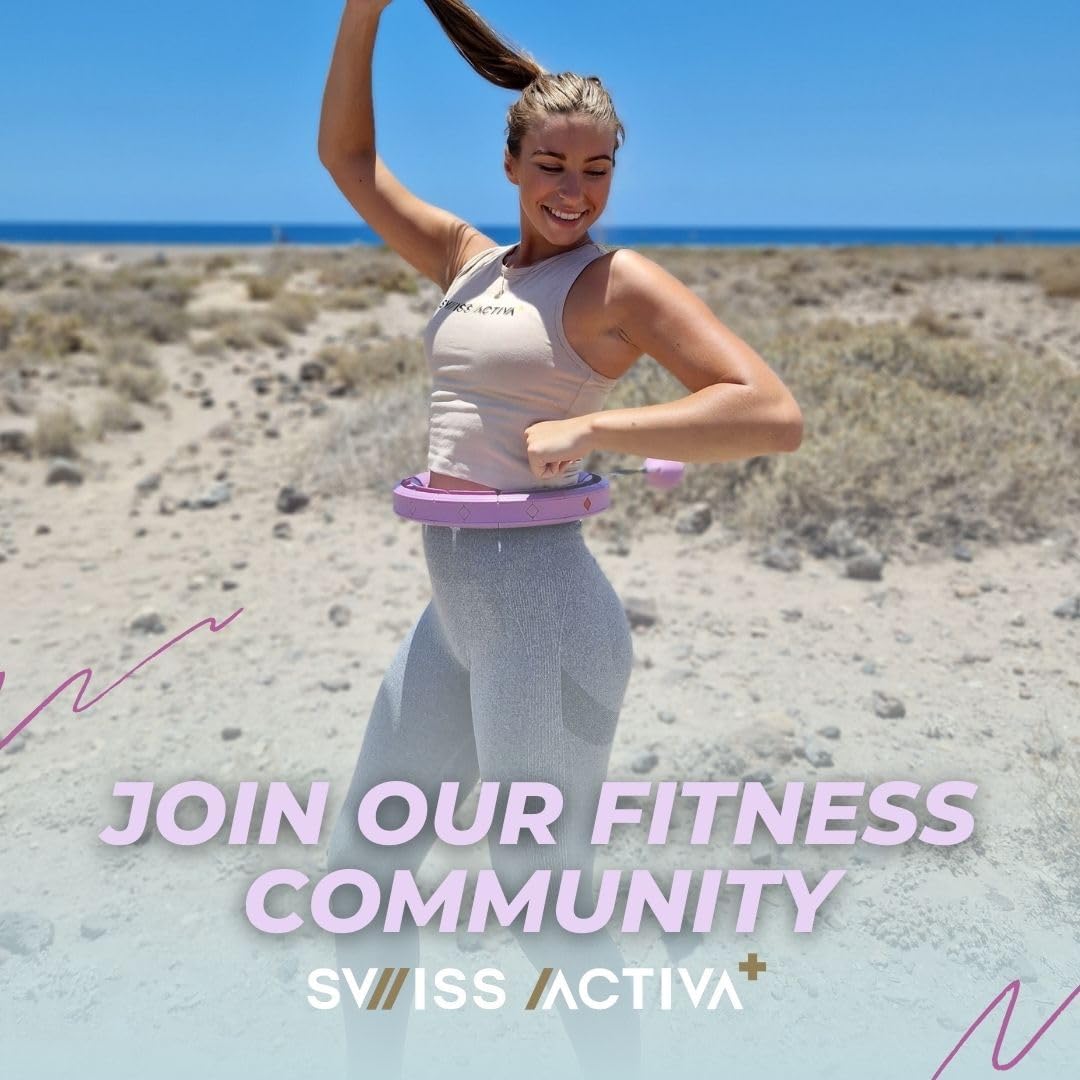 Swiss Activa+ Smart Hula Hoop - Infinity Hoop for Adults - Won't Fall Off - Weight Loss Exercise Equipment