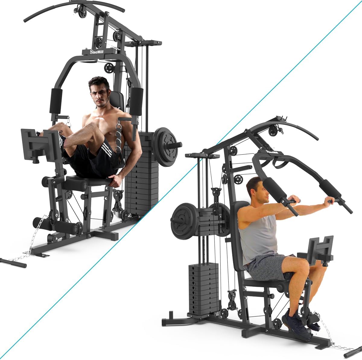 Home Gym SCM-1148L 148LB Multifunctional Full Body Home Gym Equipment for Home Workout Equipment Exercise Equipment Fitness Equipment SincMill