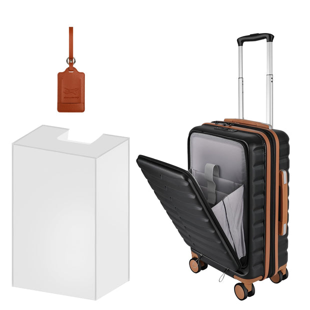 Lightweight Luggage with Spinner Wheels & YKK Zipper, Hard Shell 3-Piece Suitcase ABS+PC Hardside Luggage Set with TSA Lock for Men Travel, Black (20+24+28 inch)