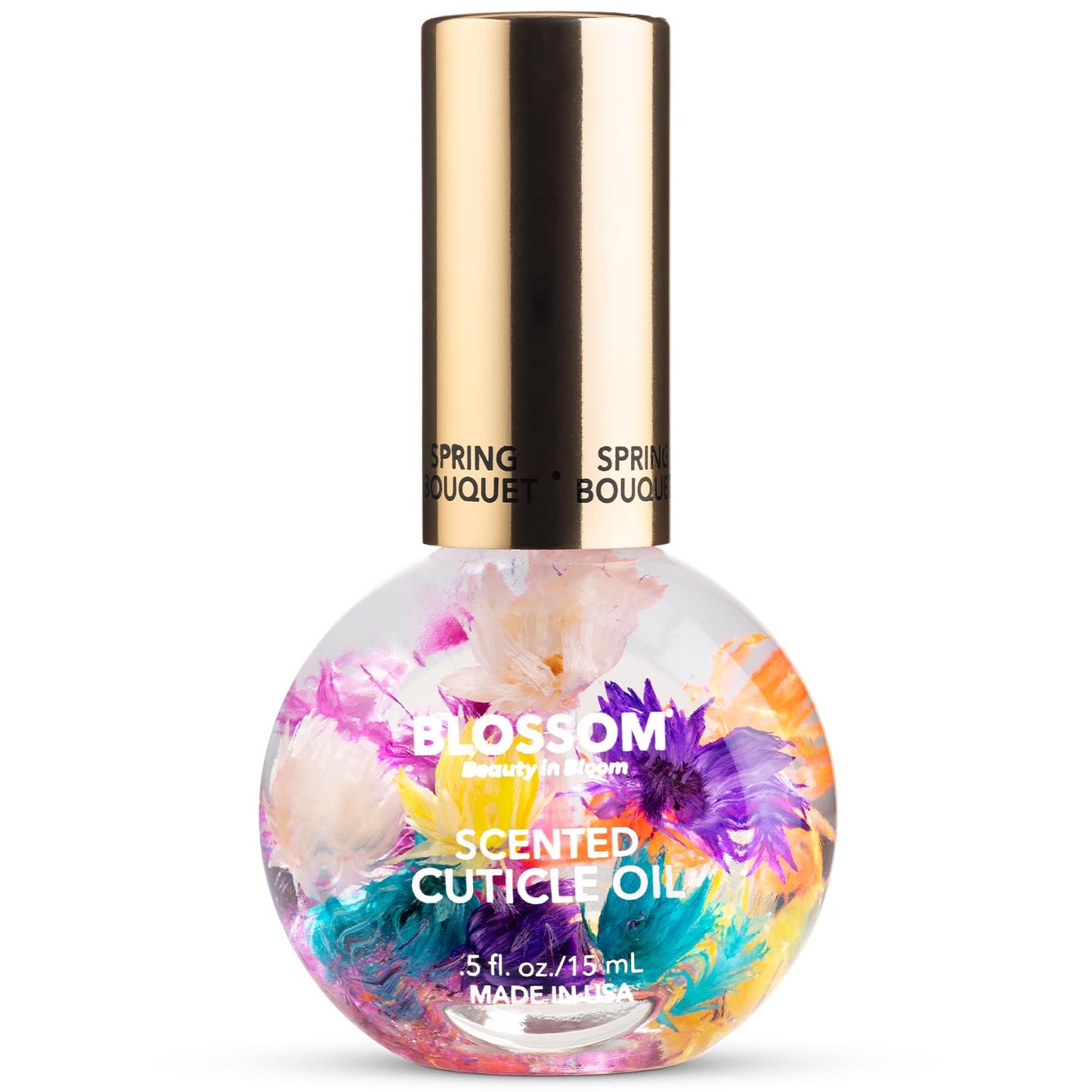 Blossom Cuticle Oil for Nails, Hydrating, Moisturizing, Scented Nail Oil Cuticle Care, Infused with Real Flowers, Made in USA, 0.5 fl. oz, Rose